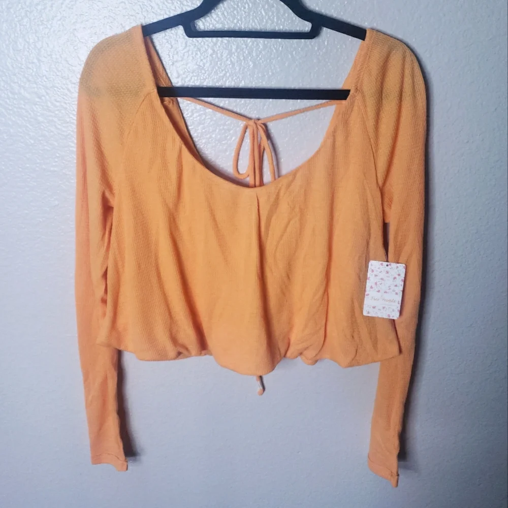 We the Free Cropped Longsleeve Malibu Orange Size XS